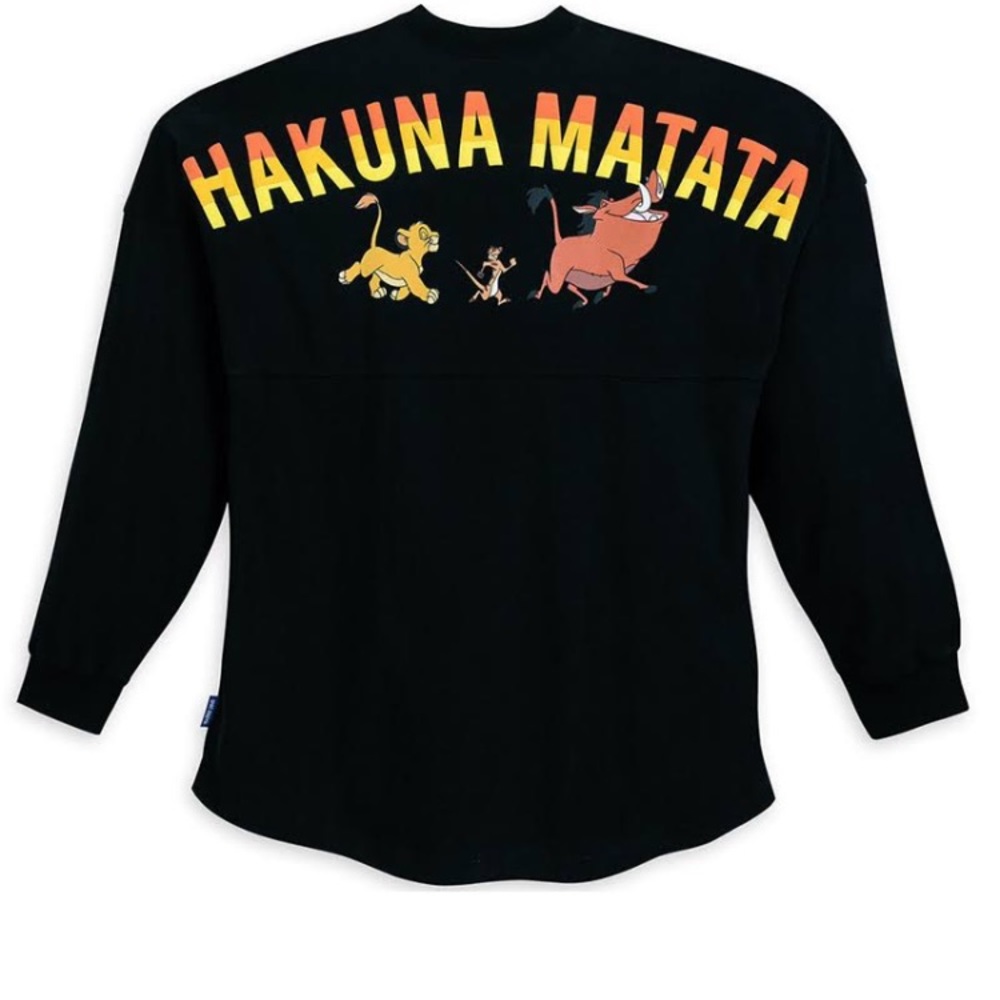 Disney Parks Spirit Jersey Lion King Hawkuna Matata Womens Size XS Black